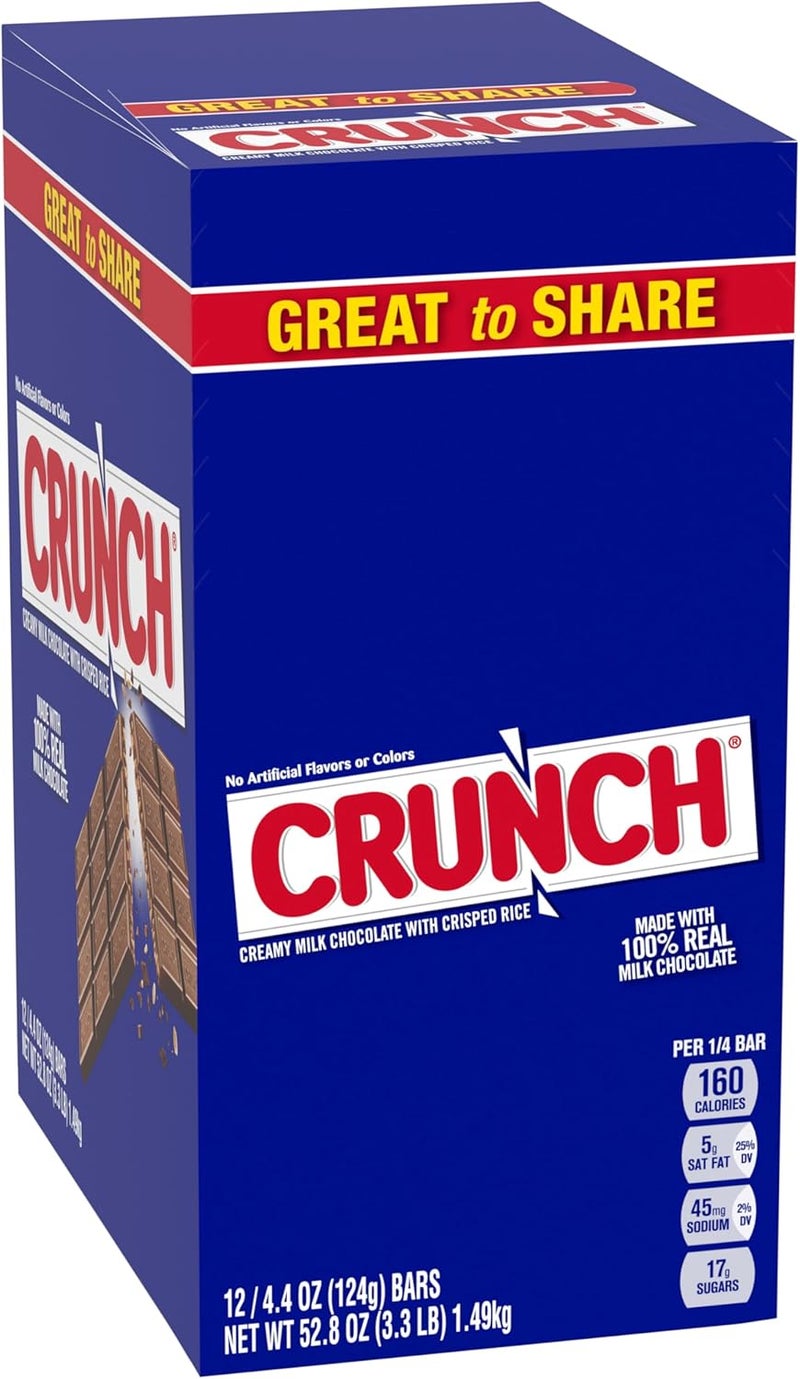 CRUNCH Milk Chocolate Bars - Bulk 12 Pack - Image 1